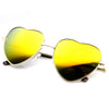 Women's Heart Shape Metal With Mirrored Lens Sunglasses 9436