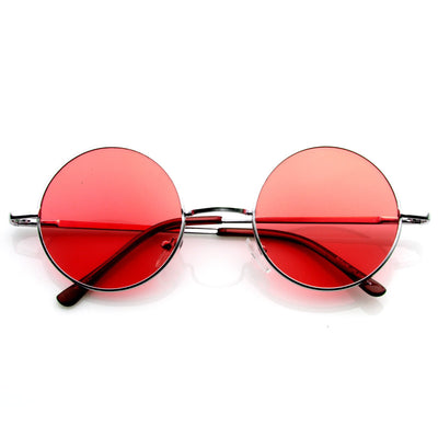 Retro Hippie Metal Lennon Round Color Lens Sunglasses 8594