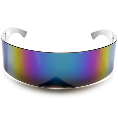 Futuristic Retro Mirror Wrap Around Shield Sunglasses 8762