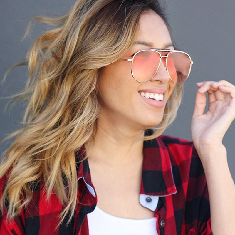 Gafas de sol de aviador con lentes planas oceánicas y barra transversal grande A213