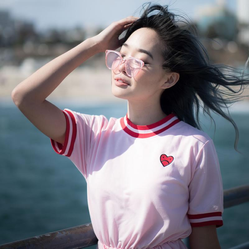 Modernas gafas de sol ultradelgadas y sin montura Pantos con lentes planas A393