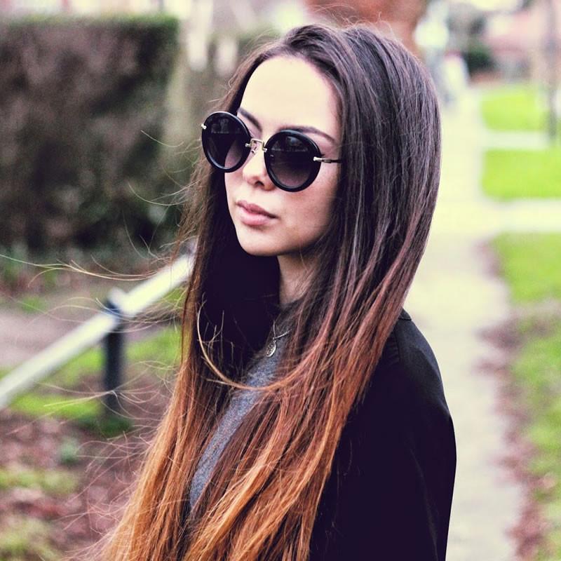 Gafas de sol redondas de gran tamaño para mujer de moda 9345