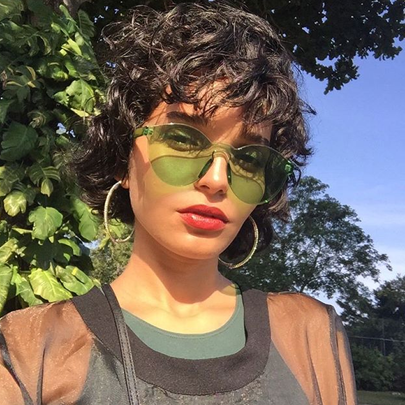 Gafas de sol sin montura con lentes de color de PC con corte monobloque sin montura A368