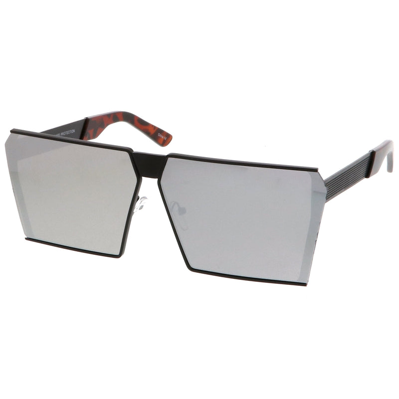 Matte Black Tortoise Silver Mirror