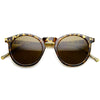 Dapper Key Hole Vintage Horned Rim Round Circle Indie Sunglasses 8943