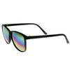 Retro Color Mirrored Lens Large Horned Rim Sunglasses 8949