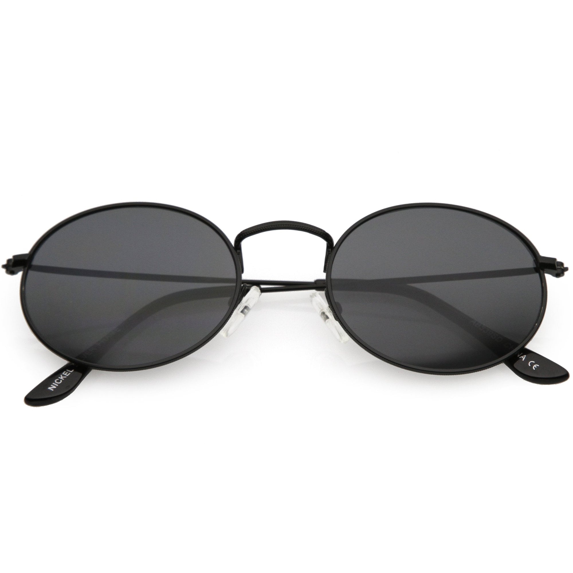 Retro Small 1990's Round Oval Metal Sunglasses C700
