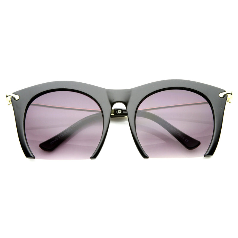 Gafas de sol de ojo de gato de medio marco de moda para mujer 9651