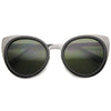 Women's Large Round Indie Laser Cut Cat Eye Sunglasses 9963