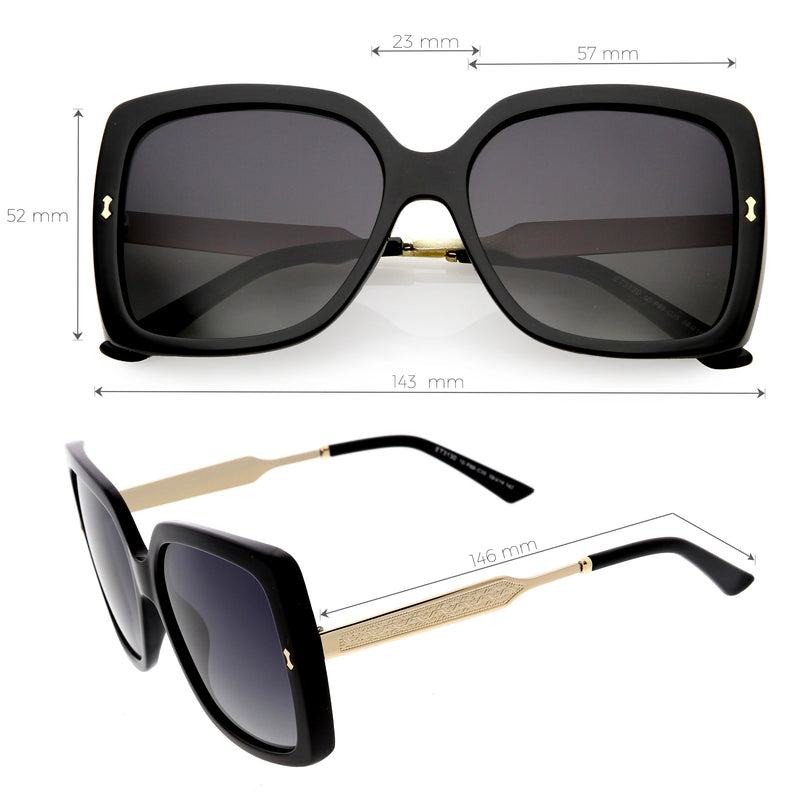 Gafas de sol polarizadas cuadradas extragrandes premium para mujer C884