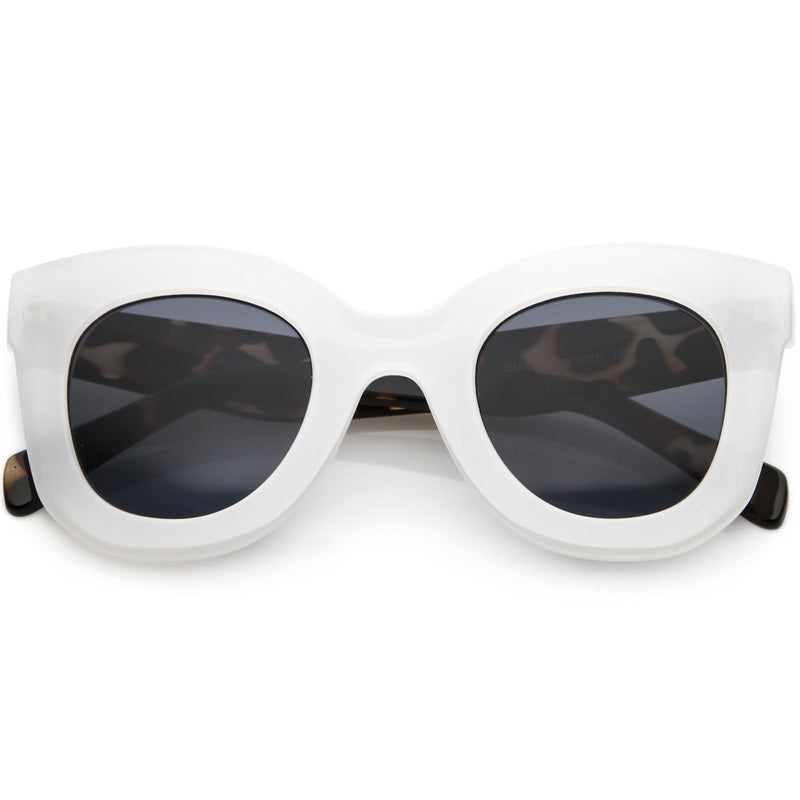 Gafas de sol extragrandes con montura de cuernos y estampado de mármol grueso para mujer C838