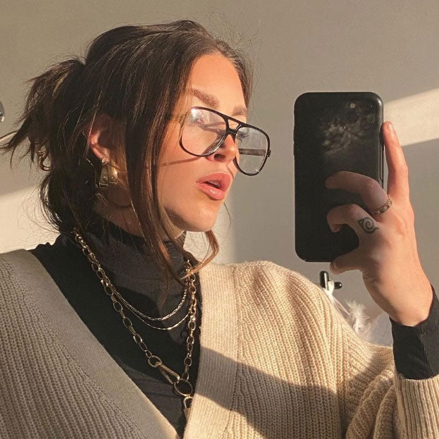 Gafas retro de lentes transparentes de aviador cuadradas básicas de los años 80 8043