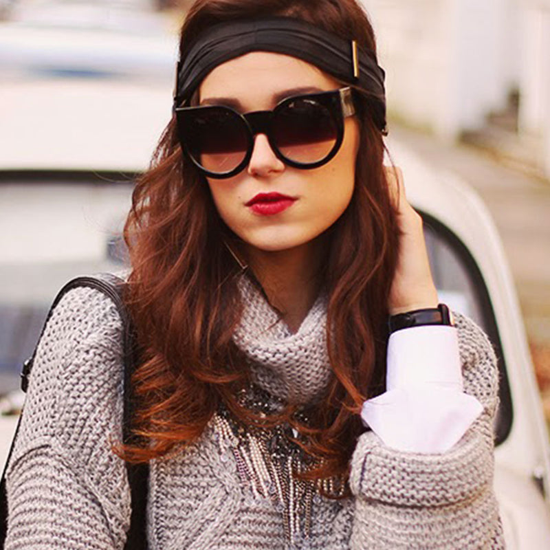 Gafas de sol estilo ojo de gato redondas súper atrevidas de diseñador para mujer 9278