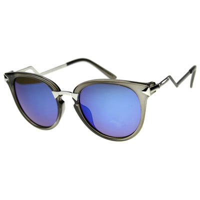 Women's Trendy Flash Mirror Lens Lightning Temple Sunglasses 9834