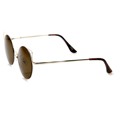 Women's Thin Laser Cut Metal Circle Cat Eye Sunglasses 9174
