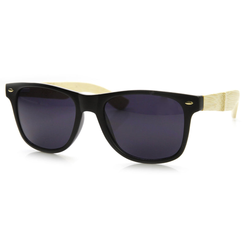 Gafas de sol con borde de cuernos y patillas de madera de bambú genuinas ecológicas 9304