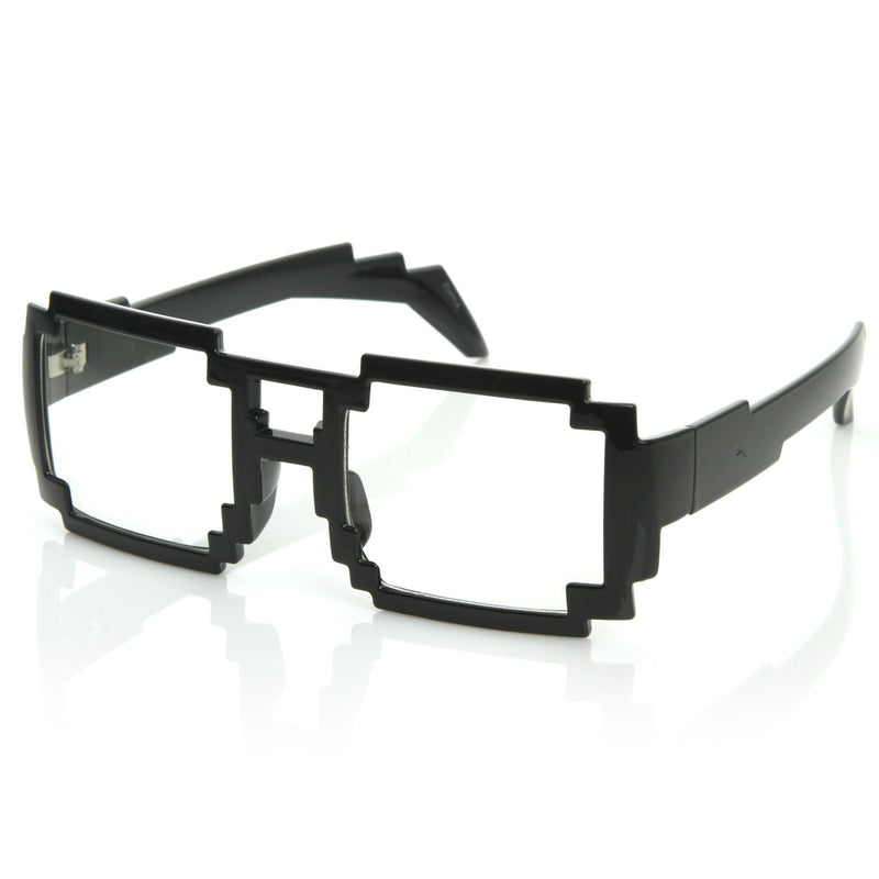 Gamer Nerd Retro Pixelado Gafas con lentes transparentes de 8 bits 8574