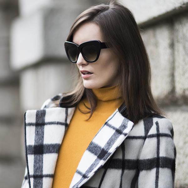 Gafas de sol de ojo de gato de gran tamaño de moda de diseñador 8300