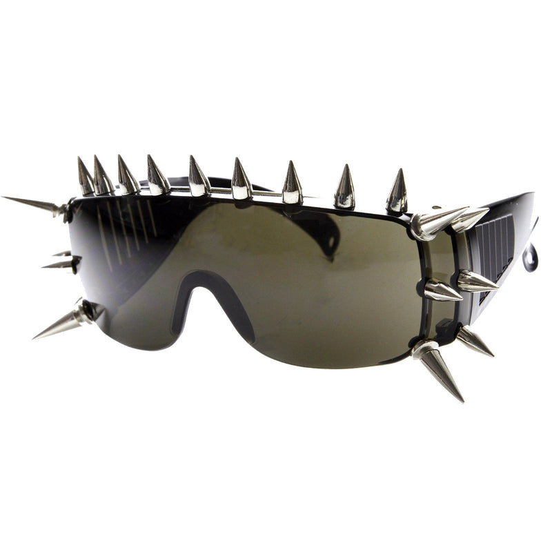 Gafas de sol con escudo de moda ultra punk con púas 8886