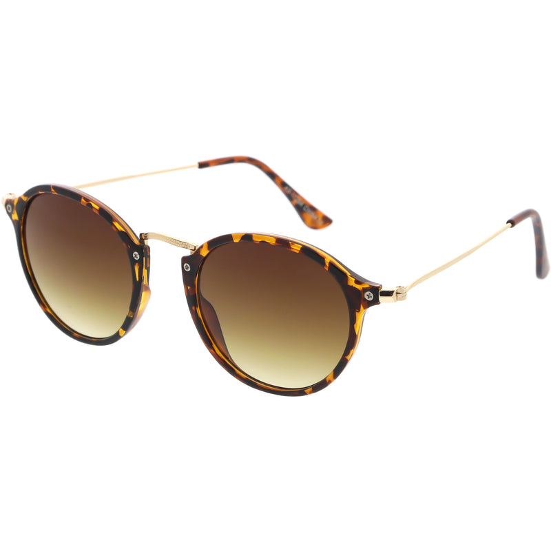 Gafas de sol redondas con borde de cuernos vintage Dapper A195