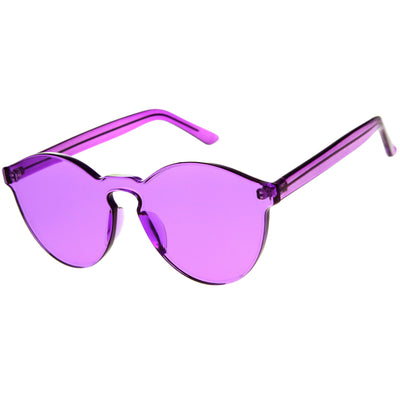 Rimless Monoblock Cut PC Color Lens Rimless Sunglasses A368