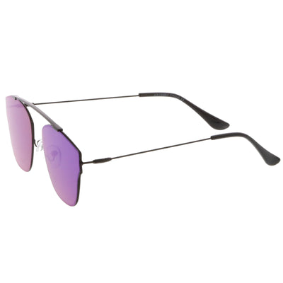 Ulture Slim Modern metal Crossbar Mirror Flat Lens Sunglasses A652