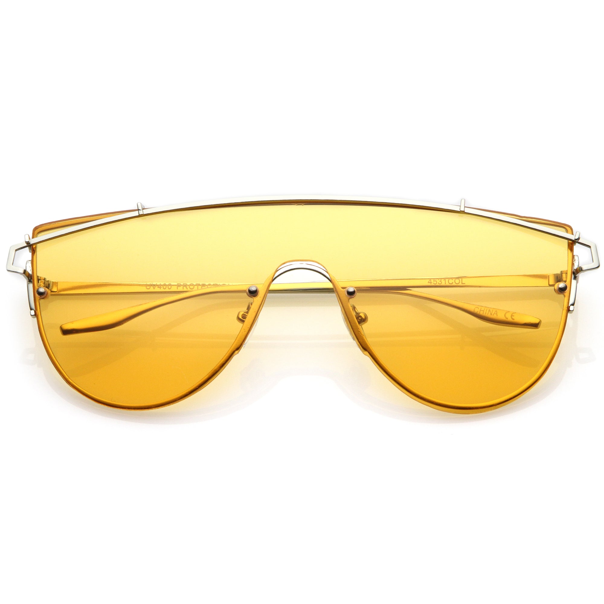 Retro Modern Flat Top Shield Sunglasses A908