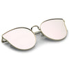 Women's Premium Laser Cut Mirrored Flat Lens Cat Eye Sunglasses C363