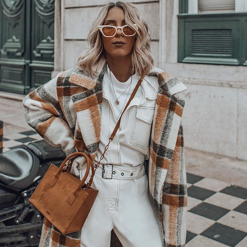 Gafas de sol tipo ojo de gato pequeñas de los años 90 en tono de color para mujer C563