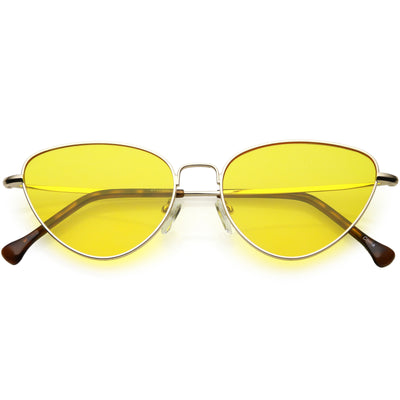 Slim Metal Color Tinted Lens Fashion Cat Eye Sunglasses C602