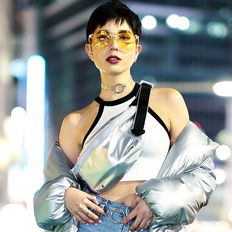 Gafas de sol estilo aviador de carril plano en tono de color retro de gran tamaño C710