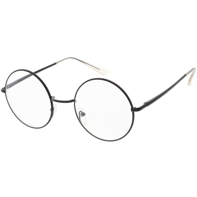 Vintage Classic Metal Round Clear Lens Glasses 50mm C854
