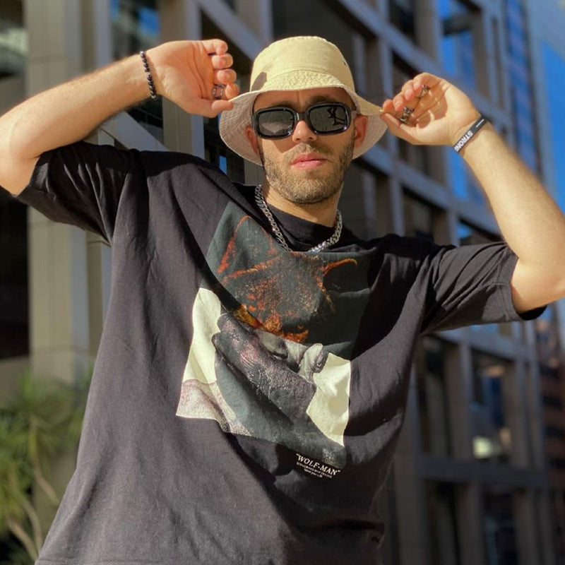 Gafas de sol cuadradas con lentes cuadradas y brazos anchos y gruesos retro C866