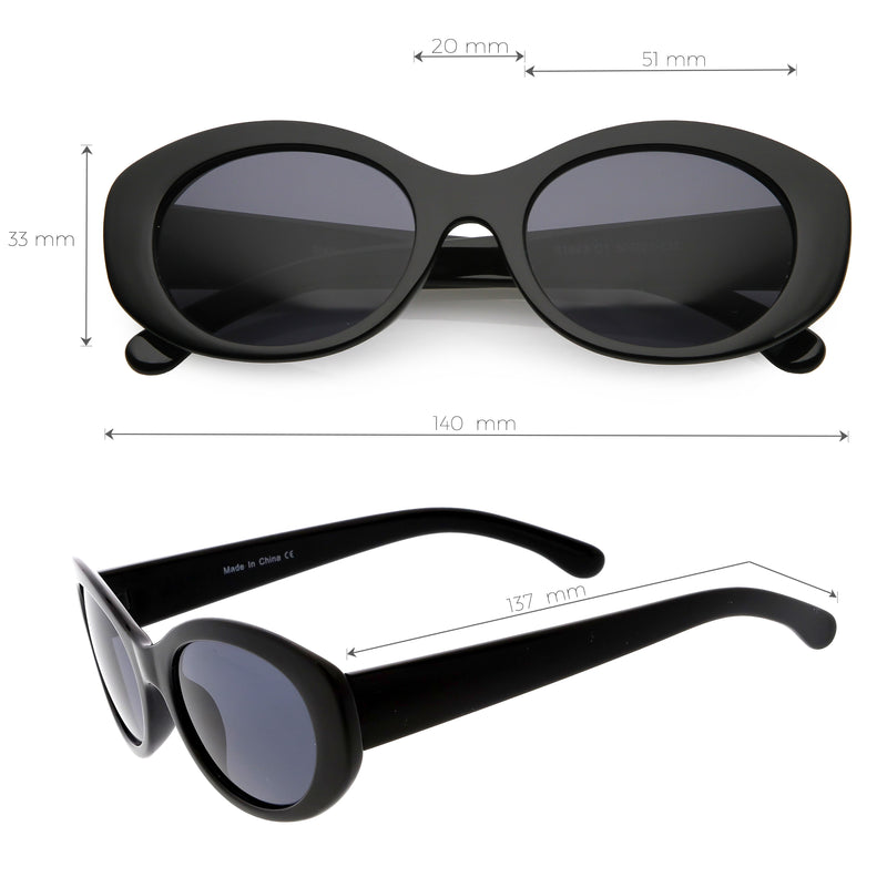 Gafas de sol retro ovaladas con montura gruesa para mujer C867