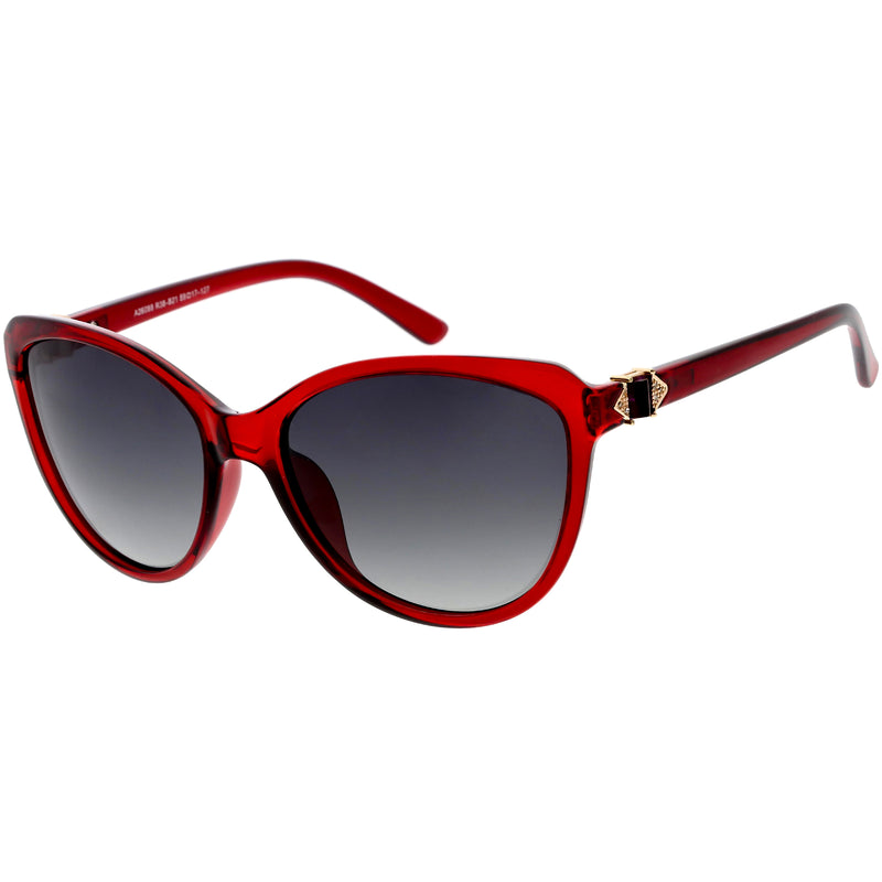 Gafas de sol tipo ojo de gato con detalles de diamantes de imitación, lentes polarizadas C898