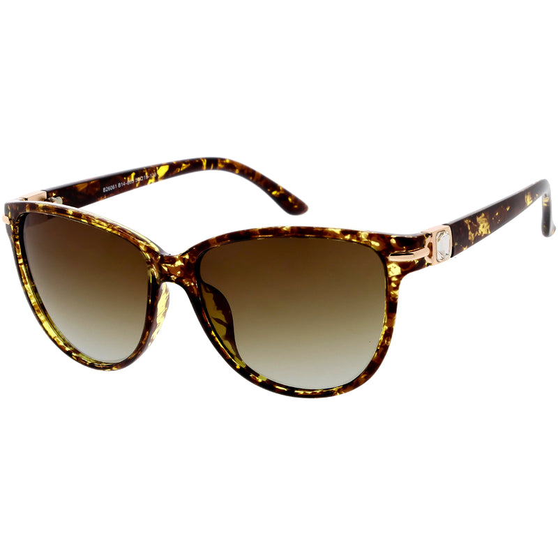 Gafas de sol tipo ojo de gato de gran tamaño con detalles de diamantes de imitación, lentes polarizadas C901