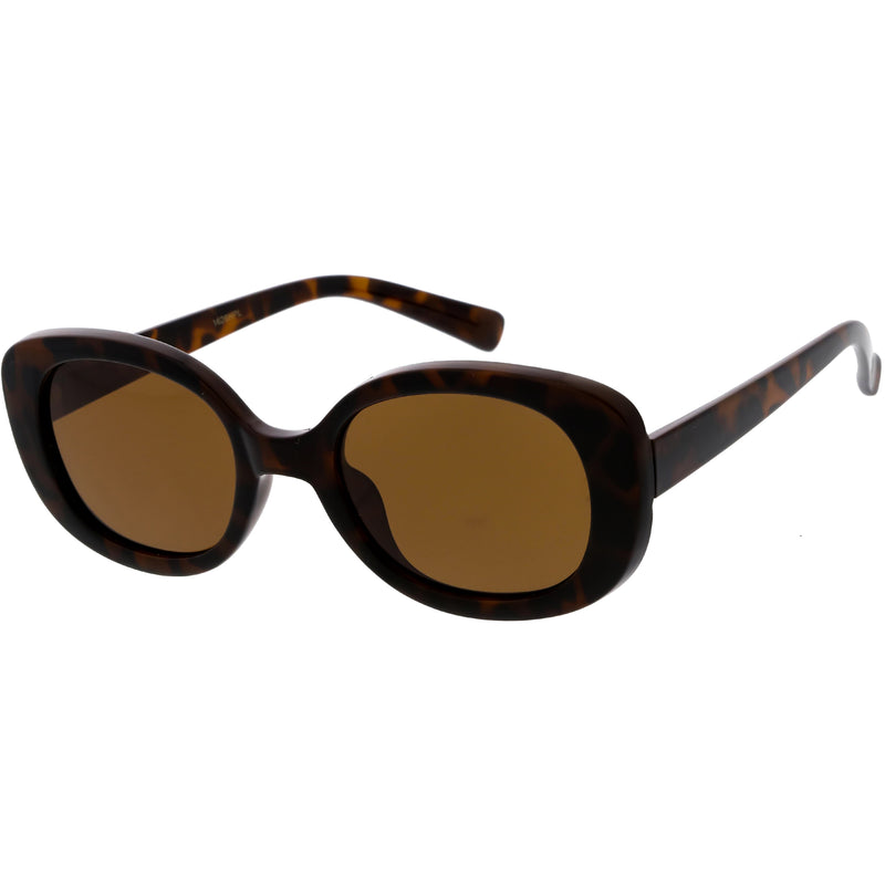 Gafas de sol ovaladas con lentes polarizadas retro y brazos anchos C926