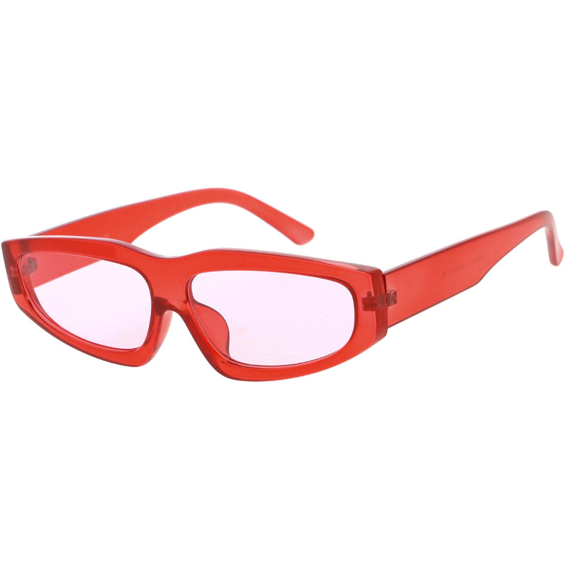 Gafas de sol rectangulares de plástico con montura gruesa estilo años 90 de moda retro C979