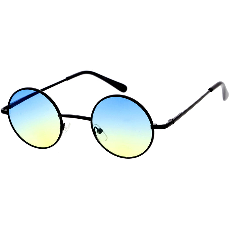 Gafas de sol estilo Lennon retro con lentes tintadas de color metálico, pequeñas y delgadas, 42 mm, C998