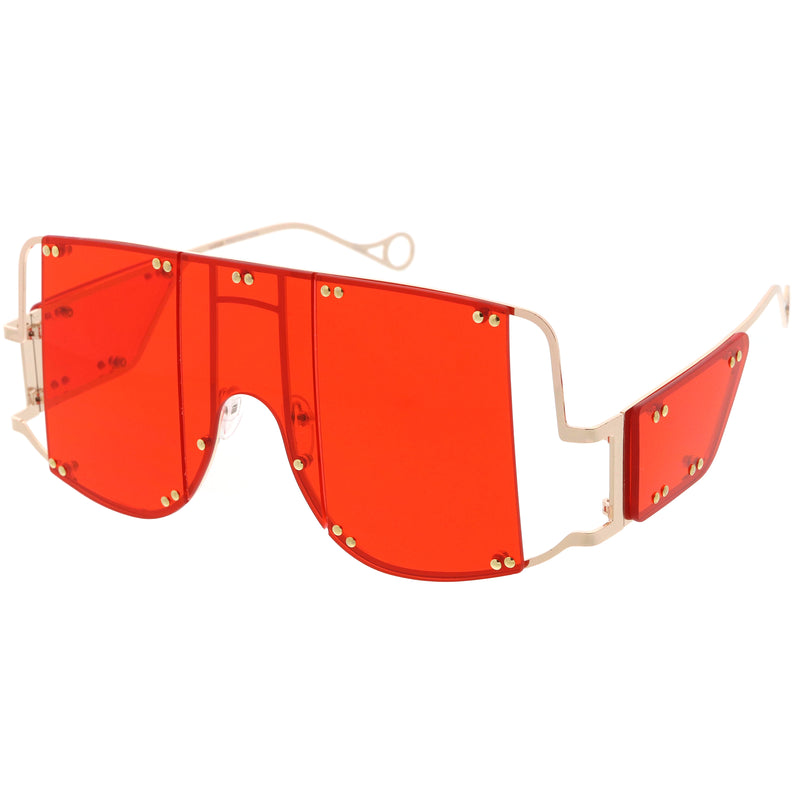 Gafas de sol con protección de lentes de color de 5 paneles sin montura, de alta moda y de primera calidad D095