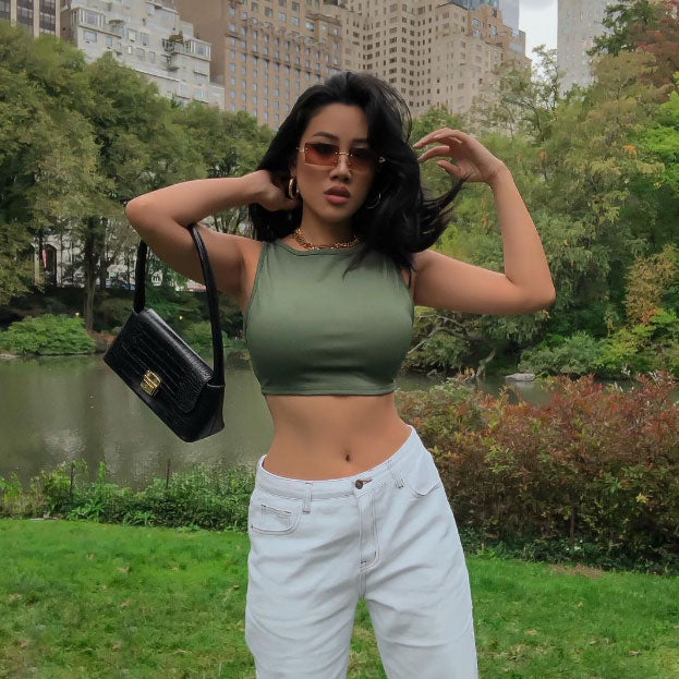 Gafas de sol cuadradas medianas con lentes biseladas sin montura completa inspiradas en los años 90 D137