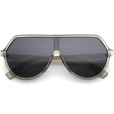 Oversized Contemporary Fashion Geometric Shield Sunglasses D112