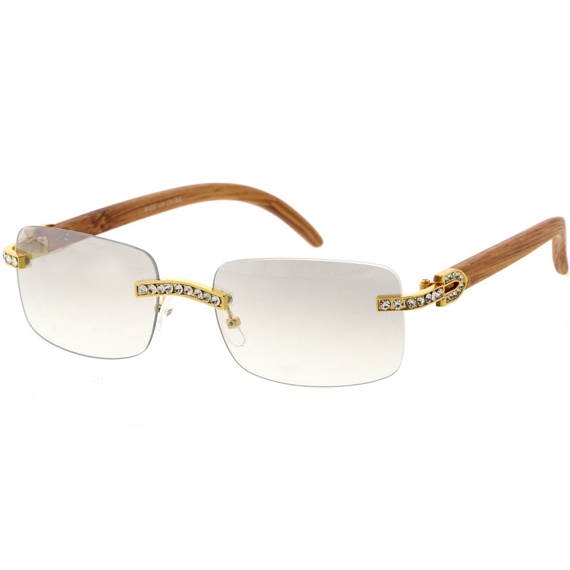 Gafas de sol cuadradas premium decoradas con diamantes de imitación medianos de lujo D129