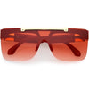 Hype Flip Up Color Tinted Gradient Lens Oversize Shield Sunglasses D192