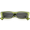 Retro Wide Square Flat Lens Chunky Rectangle Sunglasses D209