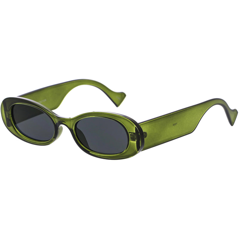 Gafas de sol ovaladas vintage con montura gruesa, retro redondeadas, D210