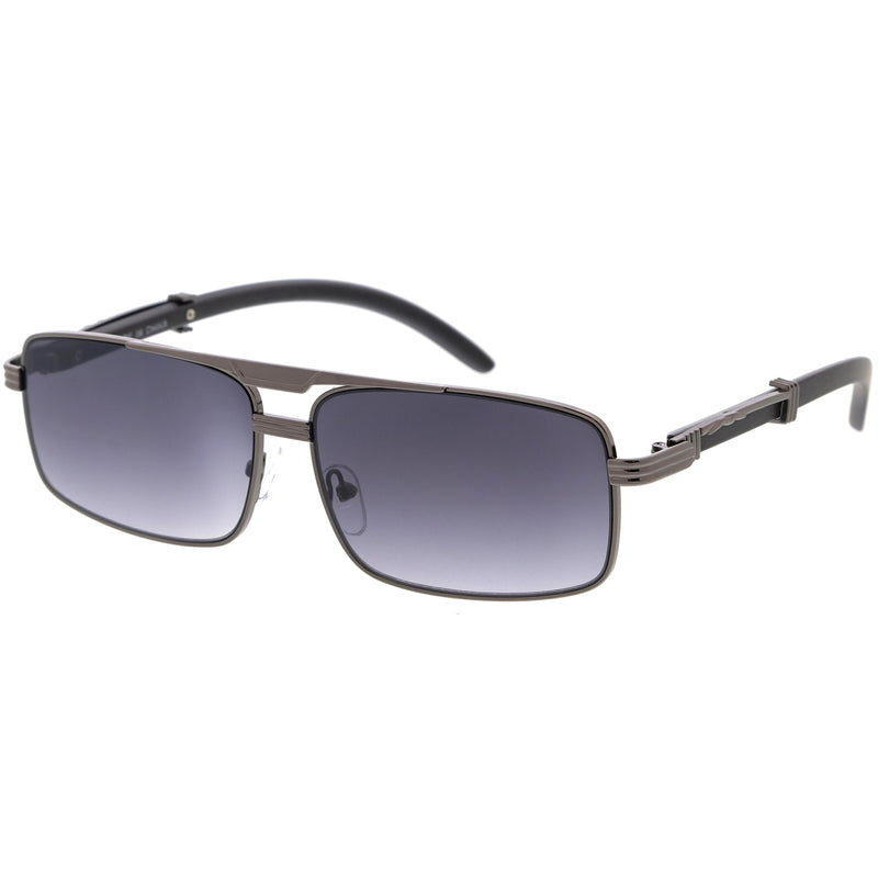 Gafas de sol cuadradas con barra transversal de metal neutro Classy Dapper D245