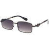 Bold Retro Jaguar Metal Plated Detail Square Sunglasses D247