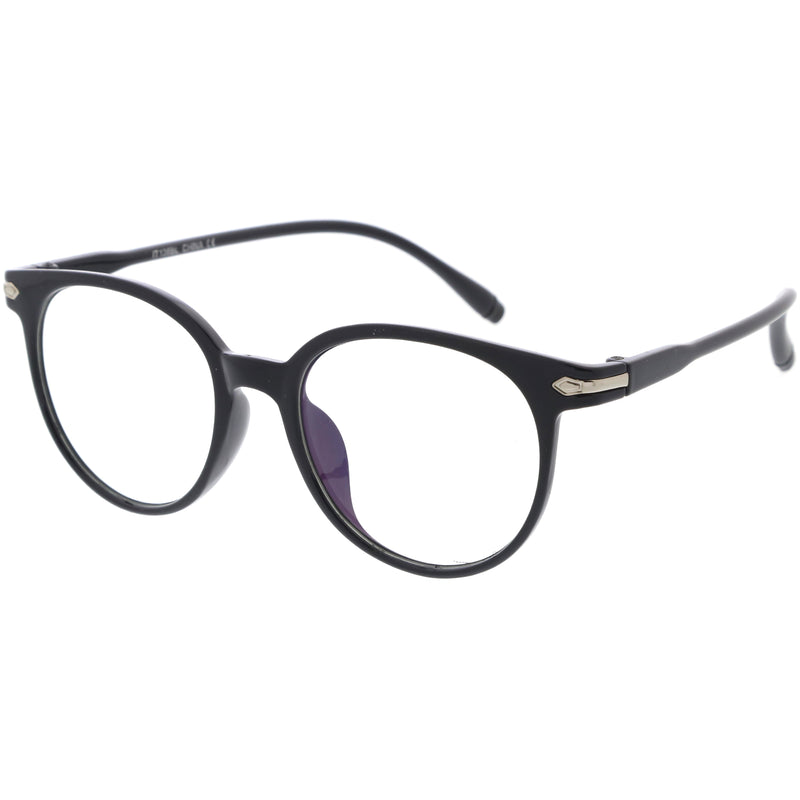 Gafas de luz azul redondas con detalle de remaches de metal de inspiración vintage D281