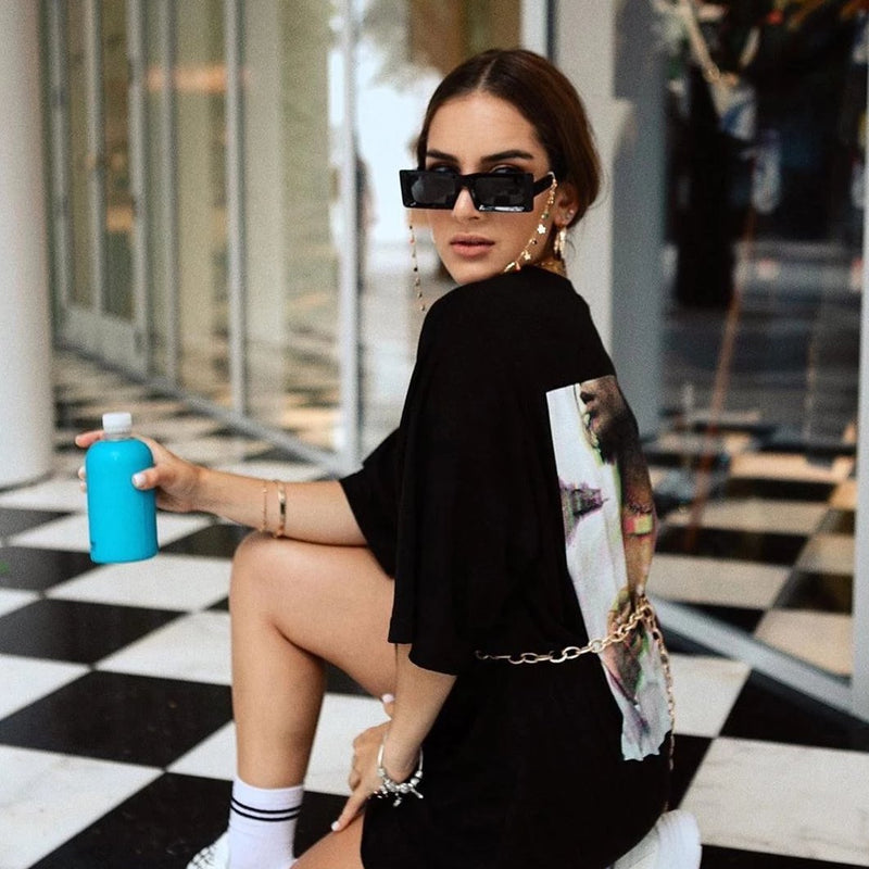 Gafas de sol cuadradas con borde de cuernos retro de los años 50 C604